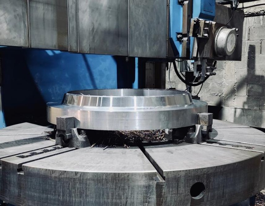 Fabricación completa de BRIDAS tipo welding neck en torno vertical CNC